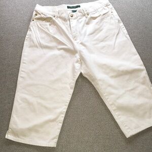 Lauren Ralph Lauren Cream Cotton Jeans 14